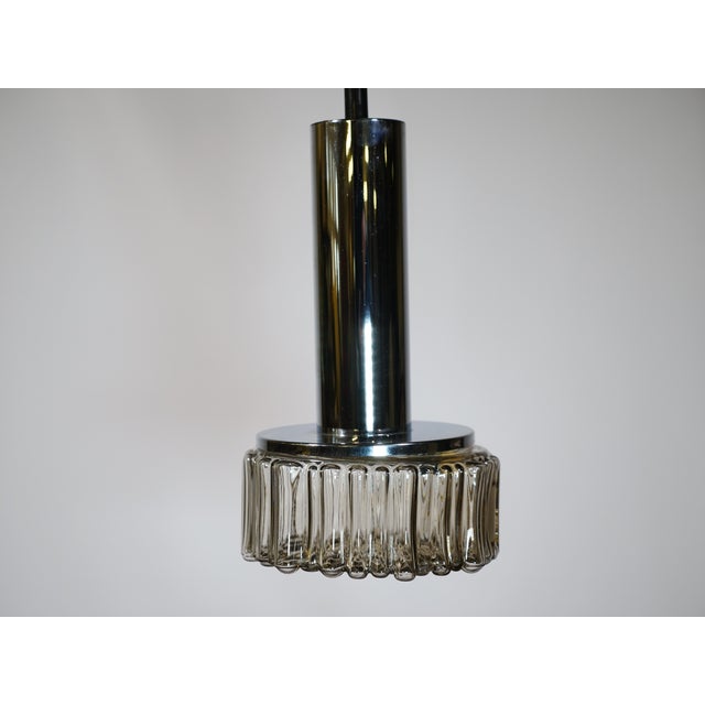 Glass Space Age Pendant Lamps in Bubble Glass and Chrome from Staff Leuchten, 1970s, Set of 4 For Sale - Image 7 of 14