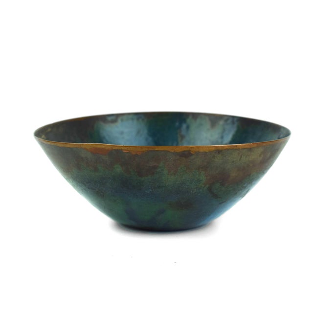 Mid-Century Modern Mid 20th Century Enamel on Copper Decorative Bowl For Sale - Image 3 of 8