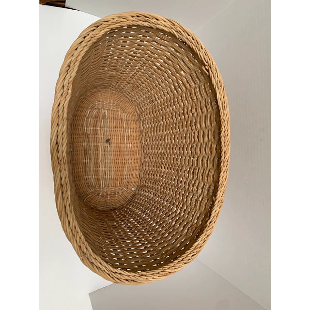 Natural Wood Woven Wicker Storage Decor Wastebacket For Sale In Sacramento - Image 6 of 6