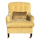 George Smith Beige Linen Upholstered Roll Arm Club Chair - 1 of 2 For Sale
