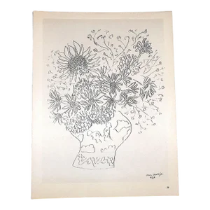 Vintage Signed Henri Matisse Mid 20th Century Modern Abstract Botanic Still Life Lithograph