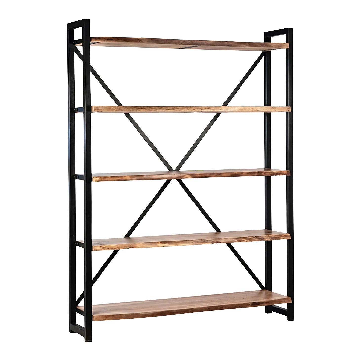 Live Edge Wood & Iron Bookcase Chairish