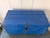 Vintage French Painted Cobalt Blue Trunk For Sale - Image 9 of 9