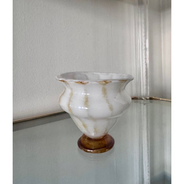 The Pavlova Cup is made by a master glassmaker in Biot. White and gold. Unused.
