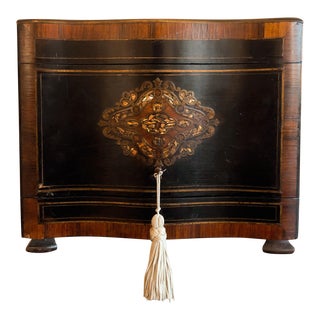 19th Century French Ebony and Rosewood Tantalus Liquor Cabinet For Sale