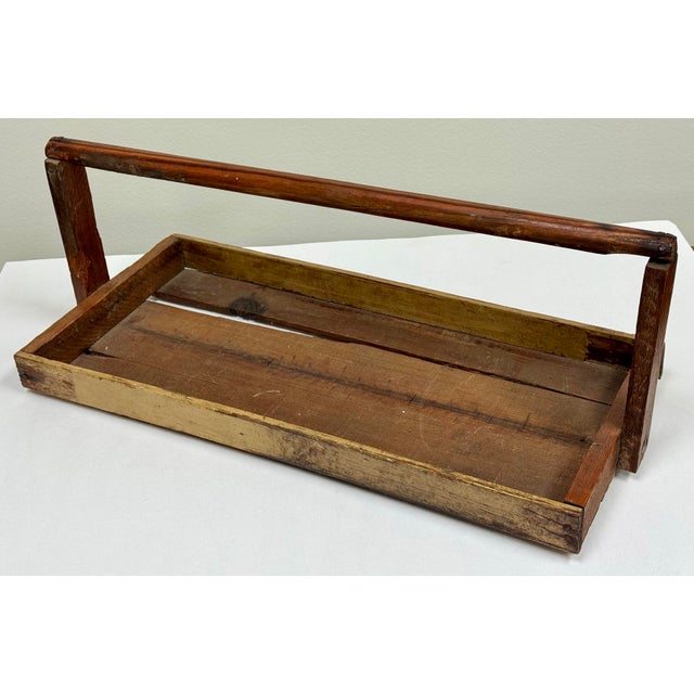 Antique rustic handmade handled berry basket tray. Fabulous patina. Low sides make this a wonderful option for a serving...