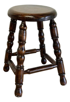 Vintage Turned Wood Stool