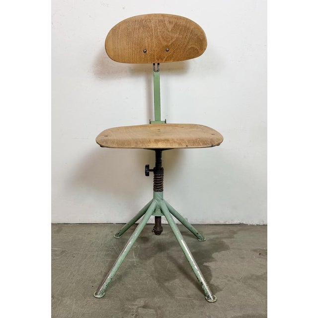 Green Industrial Green Workshop Chair, 1950s For Sale - Image 8 of 18