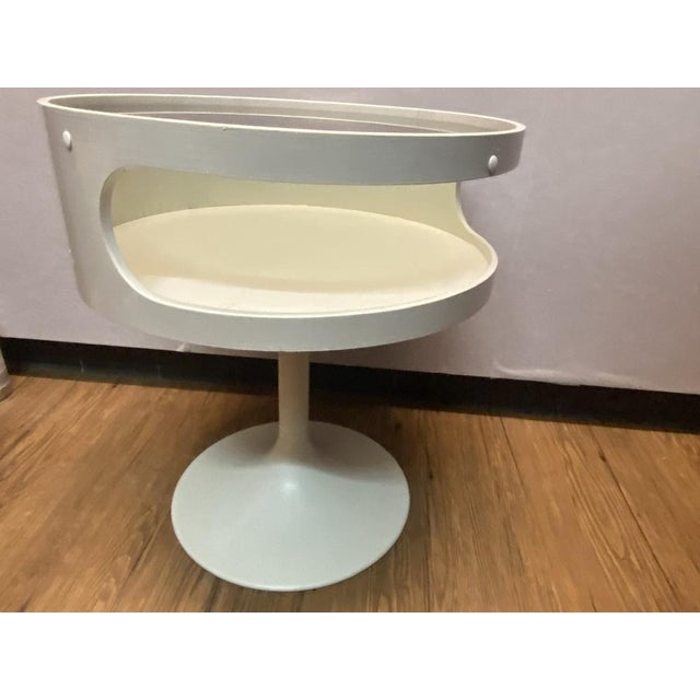 Gray Space Age Luna Side Table with Glass Plate from Opal Möbel For Sale - Image 8 of 18