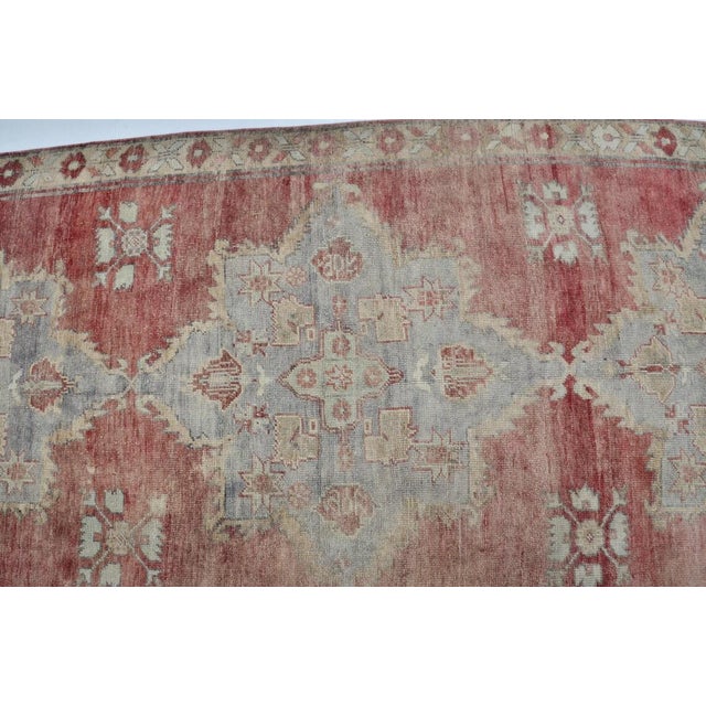 Peach Handknotted Oushak Vintage Carpet For Sale - Image 8 of 15