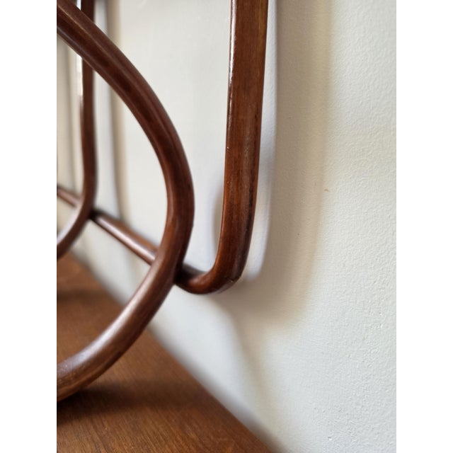 Vintage Bentwood Wall Coat Rack Thonet Style Hat Rack Entryway Shelf Hall Tree Coat Hooks Vienna Secession Mudroom Storage For Sale - Image 13 of 15