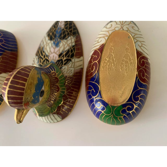 Mid 20th Century Mid 20th Century Cloisonné Ducks - Set of 2 For Sale - Image 5 of 13