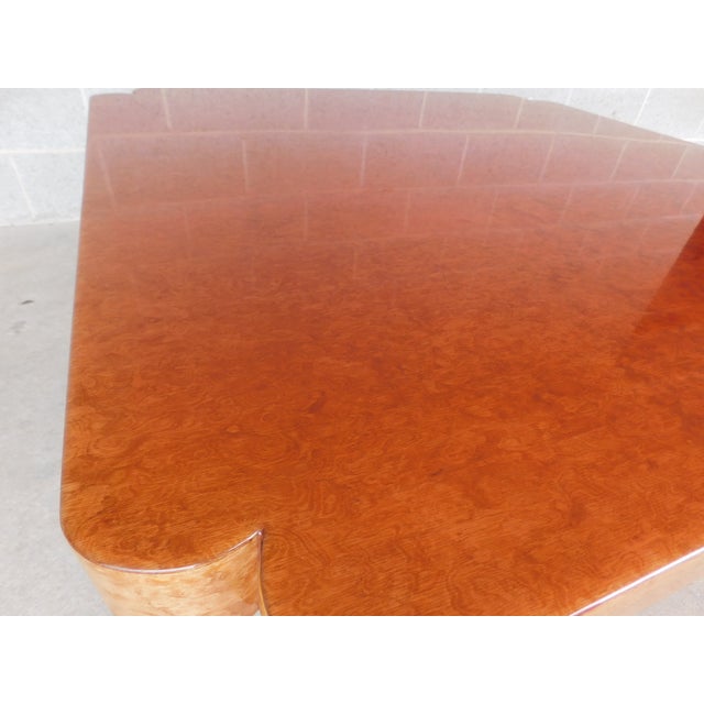 Custom Italian Burl Wood Art Deco Influence 2 Pc Cocktail Table 42" X 42" For Sale - Image 12 of 18