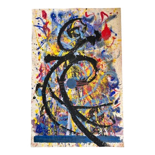 Large Double-Sided Abstract Expressionist Painting Signed Hendrik Grise For Sale