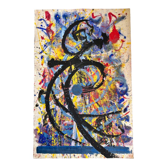 Large Double-Sided Abstract Expressionist Painting Signed Hendrik Grise For Sale