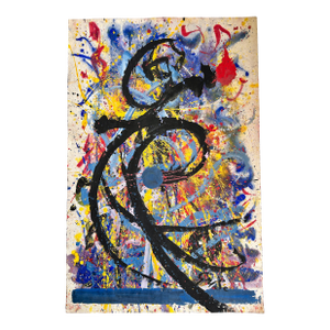 Large Double-Sided Abstract Expressionist Painting Signed Hendrik Grise