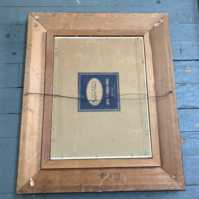 1970’s Original Folk Art Floral Still Life Painting and in Vintage Frame For Sale - Image 4 of 4