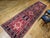 Antique Persian Heriz Karajeh Runner, Hand-Knotted Wool, Geometric Medallion Pattern, Red & Navy, 4x14 For Sale - Image 10 of 18