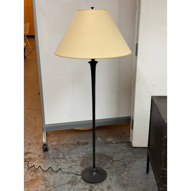 Pottery Barn Hammered Metal Floor Lamp For Sale - Image 9 of 12