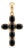 Black Onyx Cross Pendant | Minimalist Black Gemstone Cross Charm | Dainty Cross Minimalist Stackable Pendant For Sale