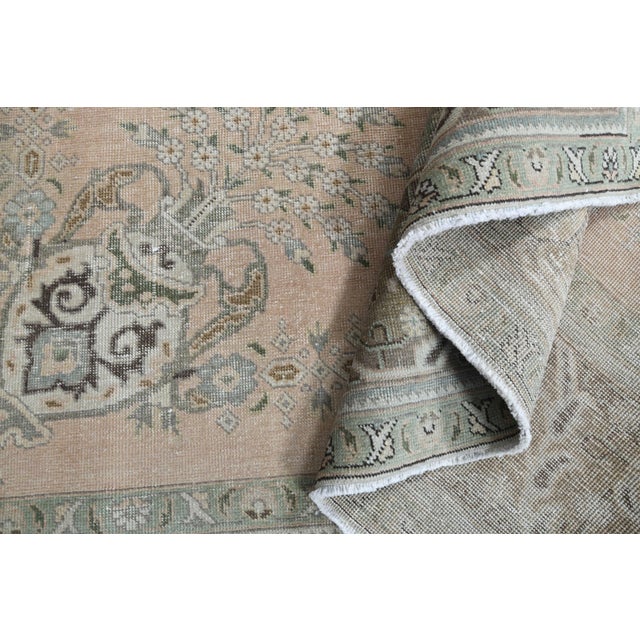 1970s 1970s Vintage Persian Handmade Wool Cotton Orange Area Rug For Sale - Image 5 of 11