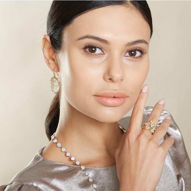 Syna Yellow Gold Flower Bunch Ring with Diamonds For Sale - Image 4 of 6