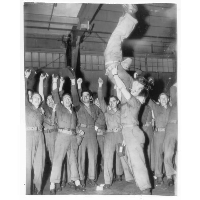 1945 American Soldiers Celebrating the End of World War II Photograph For Sale