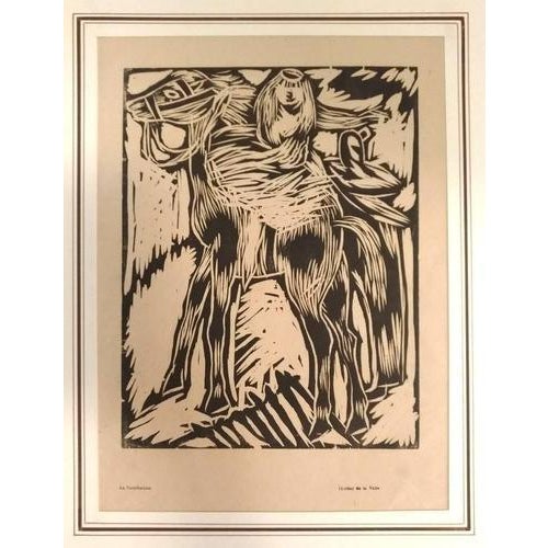 "La Cavallerizza" is an original xylograph realized by Arturo Martini in 1914. Title and signature printed on the lower...
