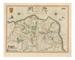 Golden Age Map of Boulogne & Guînes from Blaeu, 1642
