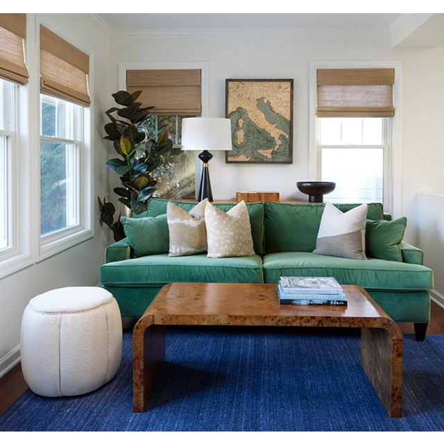 Worlds Away Matthew Izzo Home Newbury Dark Burlwood Waterfall Edge Coffee Table For Sale - Image 4 of 5