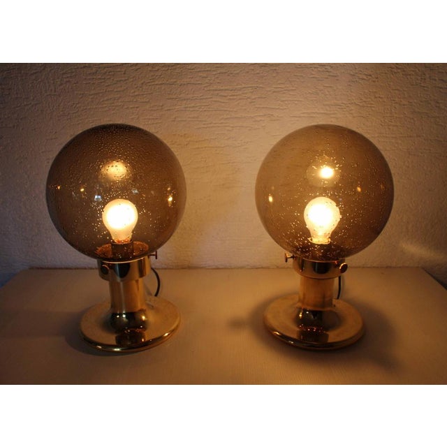 Smoked Glass Space Lamps, 1970s, Set of 2 For Sale - Image 10 of 17