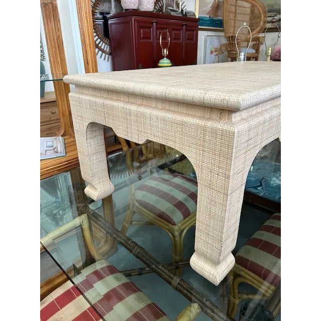 Boho Chic Harrison Van Horn Raffia Wrapped Coffee Table For Sale - Image 3 of 7