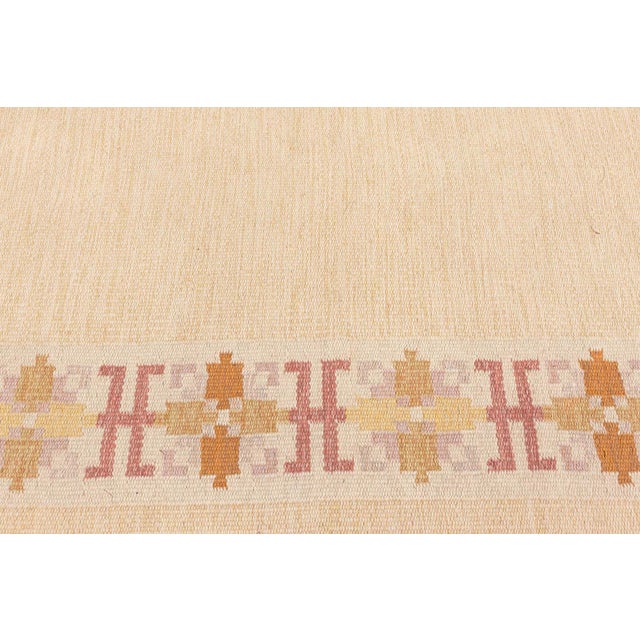 Mid 20th Century Doris Leslie Blau Vintage Swedish Flat Woven Rug by Fredrik Fiedler For Sale - Image 5 of 10