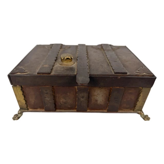 Late 19th Century European Gothic Revival Iron Strongbox / Casket For Sale
