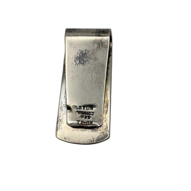 Vintage Laton Mexican Sterling Silver and Abalone Sunburst Money Clip For Sale - Image 4 of 7