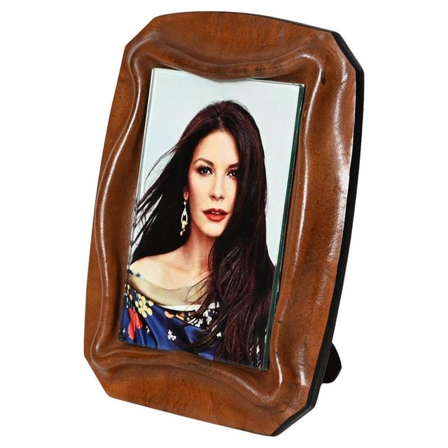 Mid-Century Italian Curved Leather Picture Frame from Nova Tecno, Italy, 1970s For Sale - Image 15 of 15