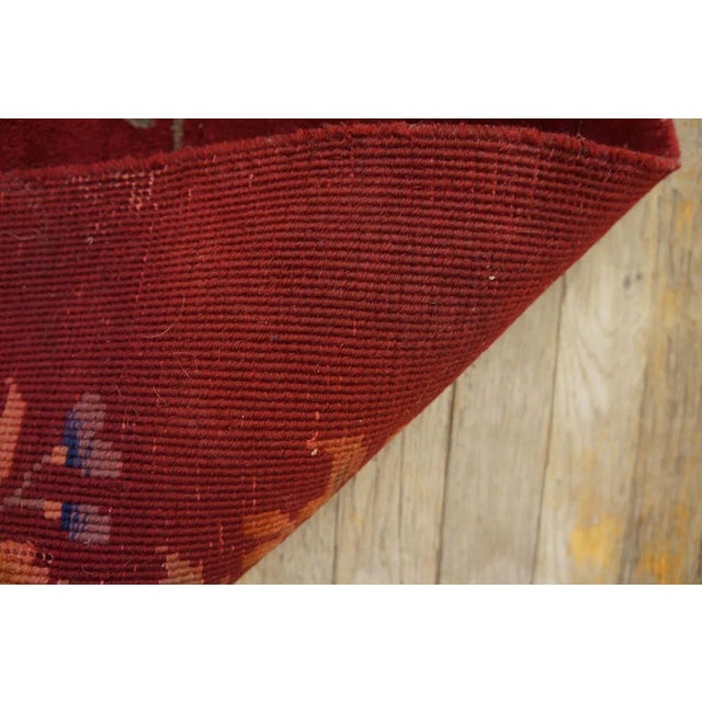 Beautiful Red Color With Deliciated Floral Design Antique Chinese Art Deco Rug For Sale - Image 9 of 9