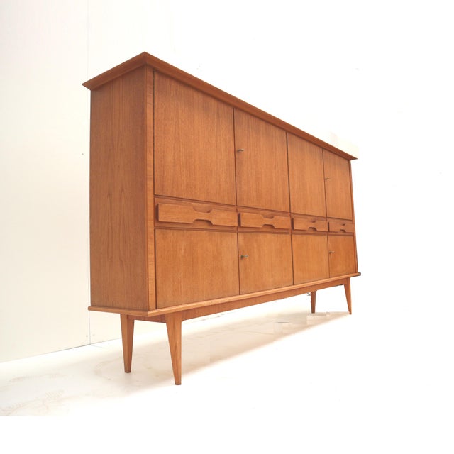 Large Vintage Teak Highboard, 1960s For Sale - Image 10 of 10