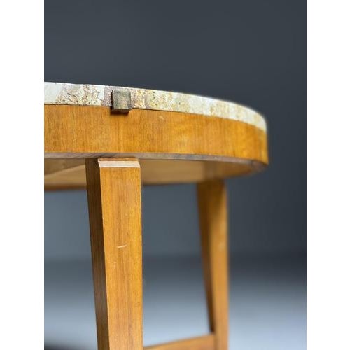 Travertine Coffee Table with Marble Top For Sale - Image 5 of 16