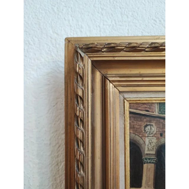 Enrico Bianchini, Firenze Cortile del Bargello, Oil on Canvas, Framed For Sale - Image 7 of 11