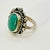 1970s Vintage Southwestern Navajo Boho Chic Sterling & Turquoise Cocktail Ring - Size 7.25 For Sale - Image 10 of 14