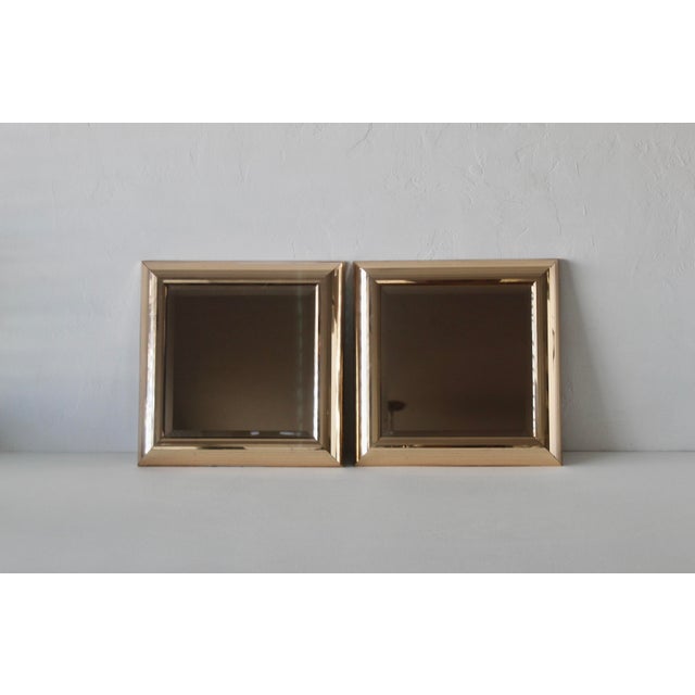 Pop Art Original Windsor Art of California Disco Ball Gold Square Mirror Vintage- A Pair For Sale - Image 3 of 16