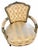 Wood Louis XV–Style Gold Tufted Armchair With Coordinating Damask Fringed Footstool For Sale - Image 7 of 13