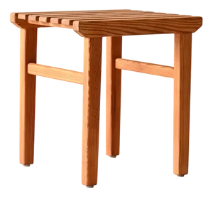 Scandinavian Slatted Pine Ottoman, 1960s