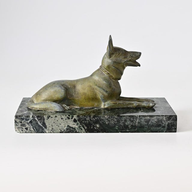 Art Deco Spelter Dog Figurine, 1930s For Sale - Image 3 of 8