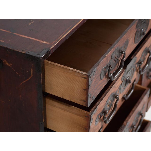 Brown Japanese Choba-Tansu Merchant Chest For Sale - Image 8 of 14
