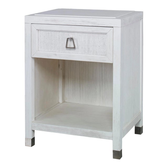 Atlas Raffia Single Drawer Nightstand For Sale