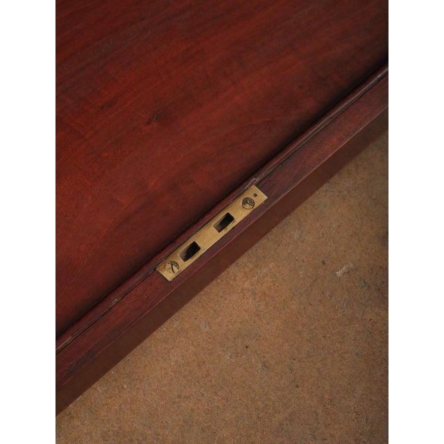 Vintage Mahogany Document Box Dispatch Box With Brass Name Plate Green Felt Interior Storage Box For Sale - Image 9 of 11