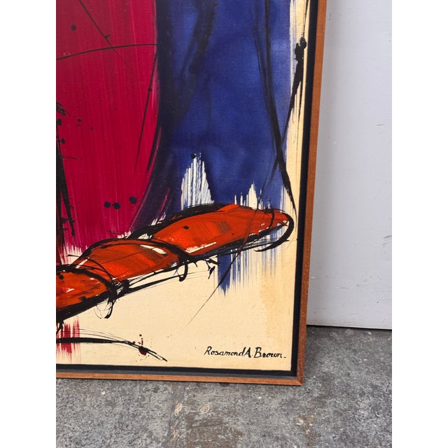 Rosamond A. Brown Abstract Mixed Media Painting, Framed For Sale - Image 4 of 12