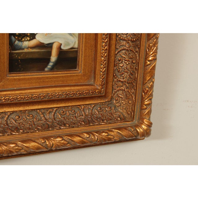 Gold After Zula Kenyon Oil Painting on Panel, 'The Song of the Bluebird' For Sale - Image 8 of 12